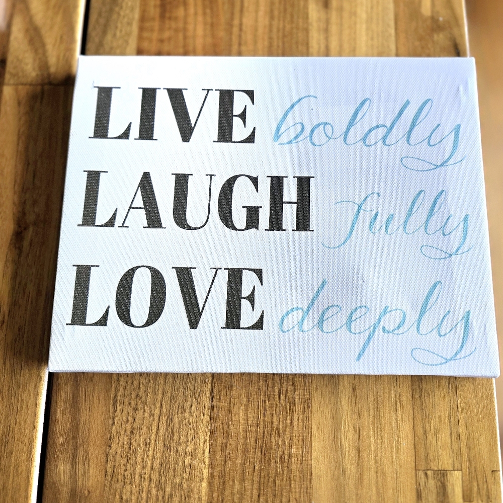 Inspirational Wall Art - Live Laugh Love Canvas